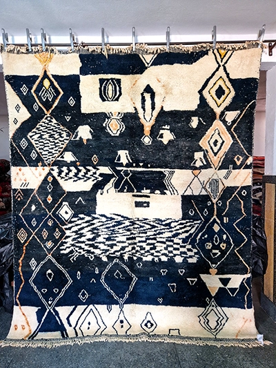 9x8 moroccan rug black