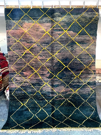 11x7 moroccan rug black