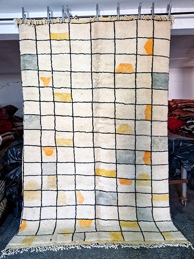 10x7 moroccan rug white