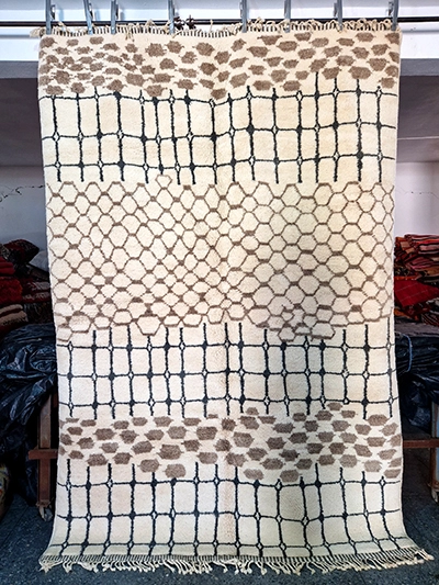 9x6 moroccan rug white