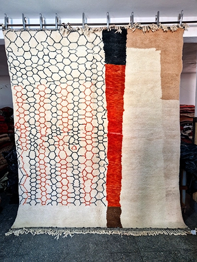 9x8 moroccan rug white